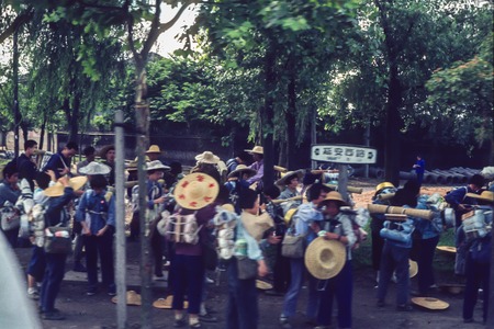 Young People in Shanghai Going on a Group Trek