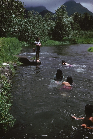 Girls in river Tahiti