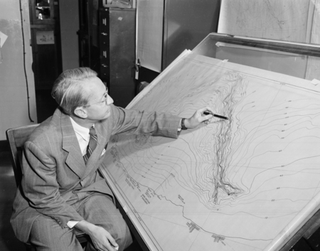 Francis P. Shepard in his office at the Scripps Institution of Oceanography