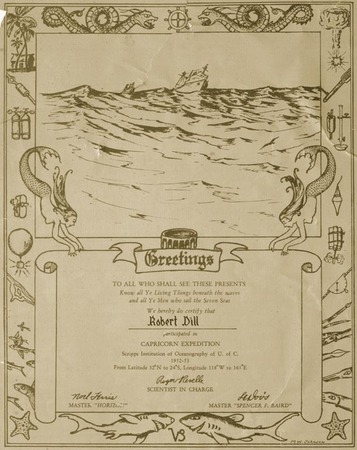 Robert Dill&#39;s Capricorn Expedition Cruise Certificate