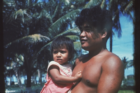 Man and baby. Capricorn Expedition, 1953