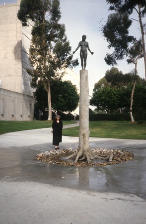 Standing: general view with artist and UCSD School of Medicine in background