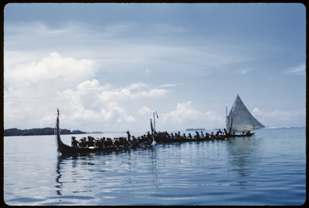 Canoeing, ornamented canoes