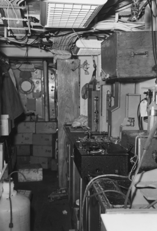Norris Rakestraw&#39;s chemistry lab aboard R/V Spencer F. Baird, Transpac Expedition