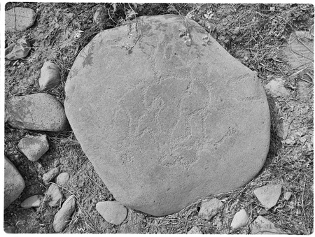 Petroglyphs in flat rock