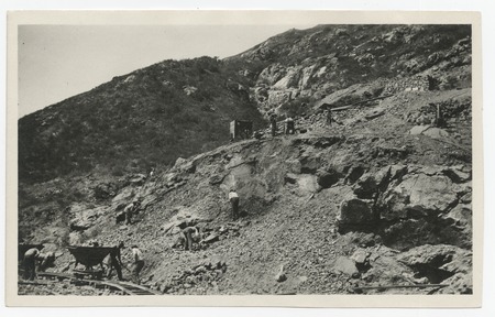 Bedrock and slope at Lake Hodges Dam construction site