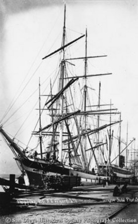 Ship docked at Pacific Coast Steamship Company wharf