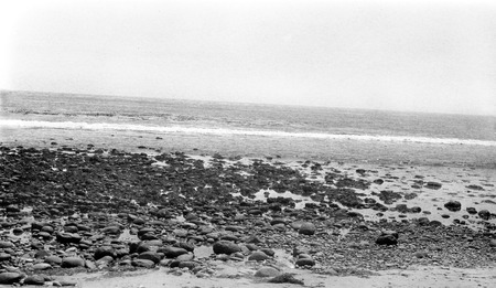 Clam gravel at low tide at San Telmo beach