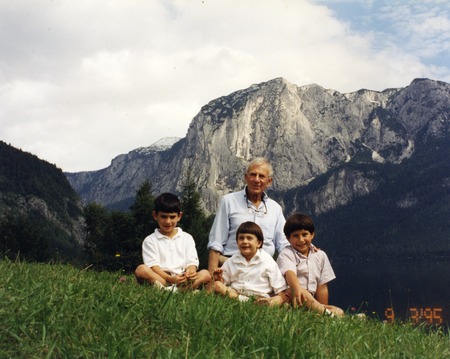 Walter Munk with grandchildren, near Alt Aussee, Austria