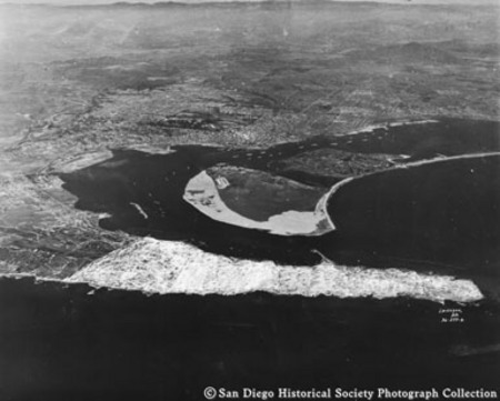 Aerial view of Point Loma and San Diego Bay area
