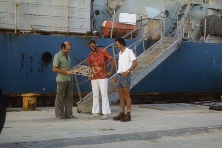 Jim Hawkins, Larry Lawver, Rodney Batiza&amp;star chart, Apra Harbor, Guam
