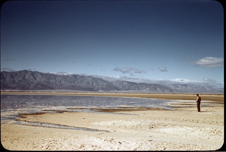Homer Aschmann near Laguna Salada, Sierra Juárez in background