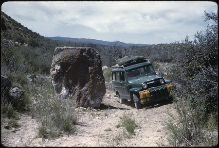 Art Kensler&#39;s car on road to Portezuelo de Jamau from the west