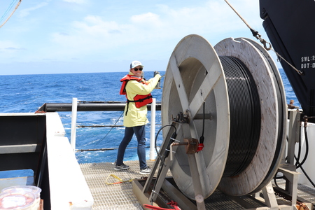 Retrieving Towed Marine Mammal Acoustic Array 1 of 2