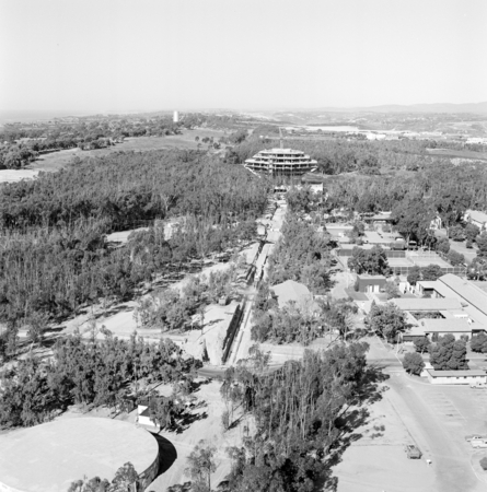 Aerial view of Geisel Library and UC San Diego