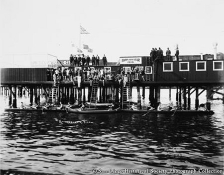 San Diego Rowing Club&#39;s annual New Year&#39;s Day swim