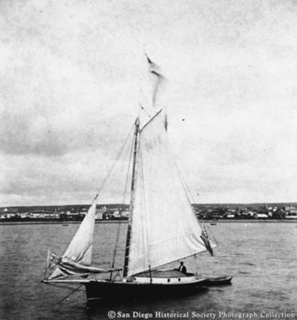 A.H. Wilcox&#39;s yacht Restless on San Diego Bay