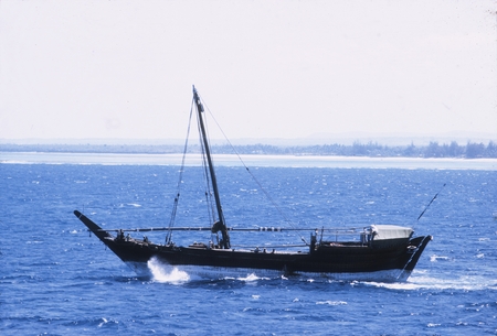 Dhow near Mombasa, Indian Ocean. Antipode Expedition, June 1971-August 1973. n.d.