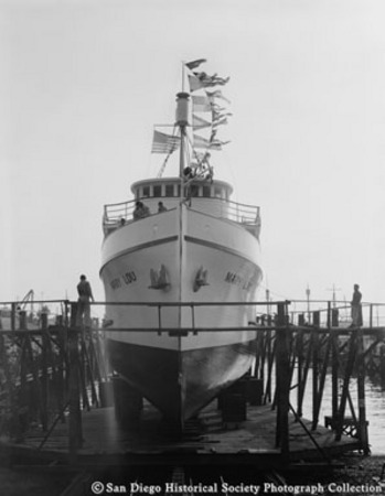 Launching of tuna boat Mary Lou