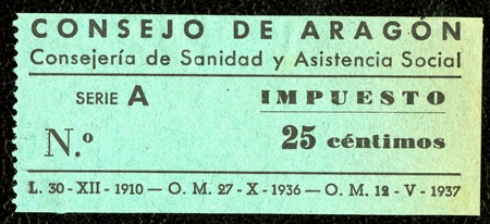 Spanish Civil War Stamp: Revenue Stamps