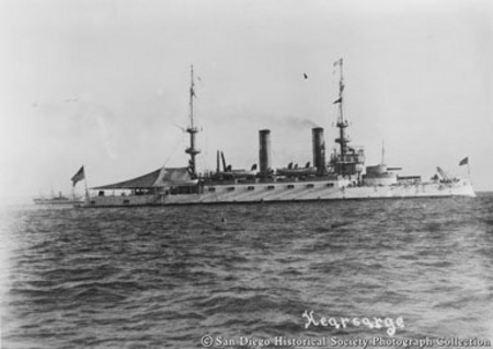 Great White Fleet battleship USS Kearsage on San Diego Bay