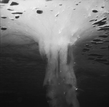 Underwater icicles on the underside of the sea ice
