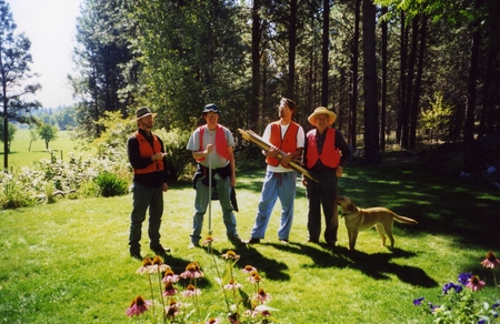 Charles D. Keeling with three of his sons (left to right: Eric, Andrew, and Paul)