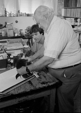 Richard H. Rosenblatt and Harold J. Walker in Fish Collection Laboratory