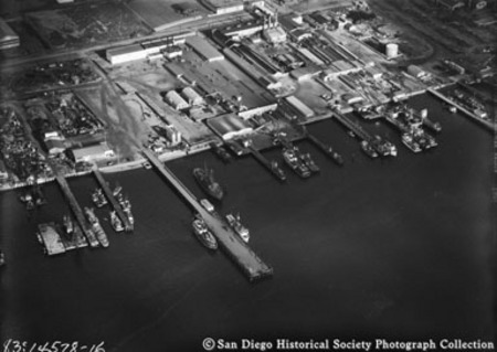 Aerial view of Sun Harbor Packing Corporation on San Diego waterfront