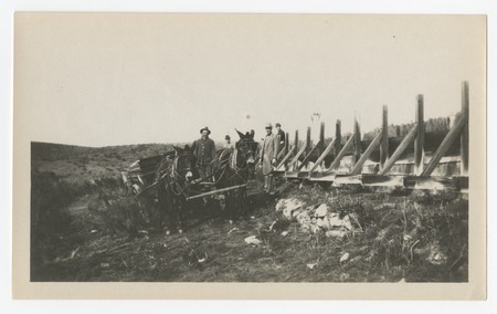 Transporting wood planks for construction of the San Diego flume