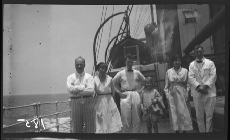 Lambert and other Europeans on board a ship