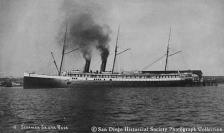 Passenger steamer Santa Rosa at Pacific Coast Steamship Company wharf