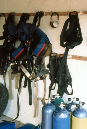 Inside Santo Dive Shop