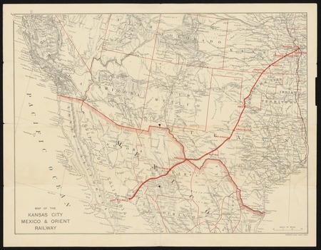 Map of the Kansas City, Mexico and Orient Railway