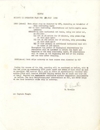 MidPac Scientific Program for 30 July 1950