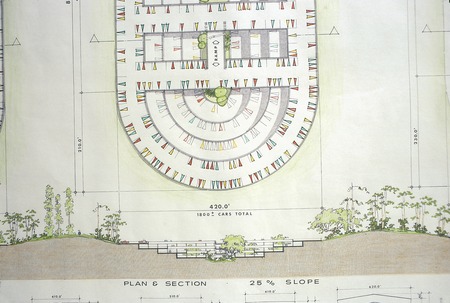 Parking Garage: plan and section