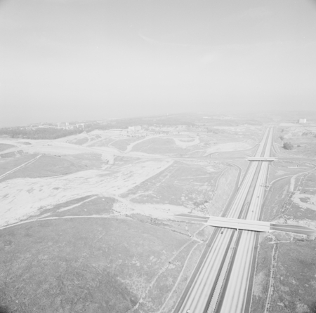 Aerial view of new Miramar Road and old highway 101 under development, San Diego