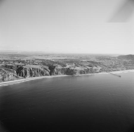 Aerial view of Scripps Institution of Oceanography and cliffs