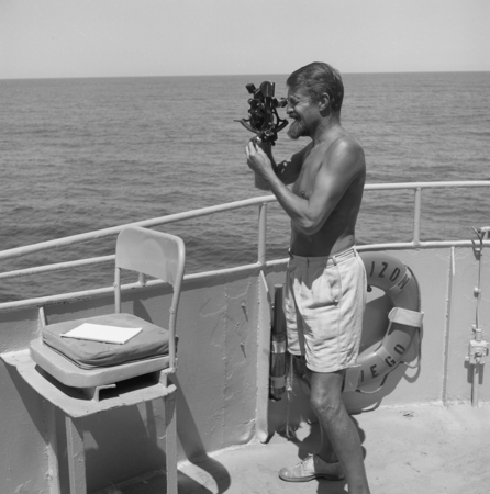 [Seaman with sextant R/V Horizon]