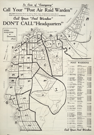 In case of &quot;emergency&quot; call your &quot;post air raid warden.&quot;