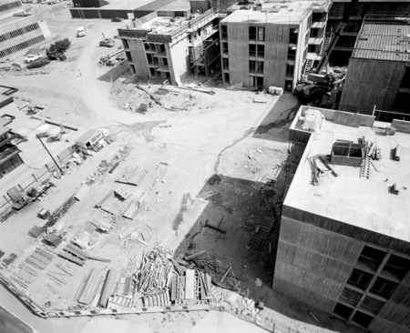 Aerial view of Muir College campus construction, UC San Diego
