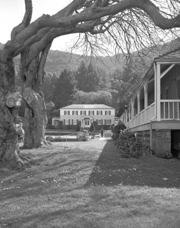 Military and quarantine station installations, Fort McDowell on Angel Island, near San Francisco Bay, CA. Circa 1950.