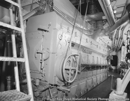 Engine room on tuna boat Renown