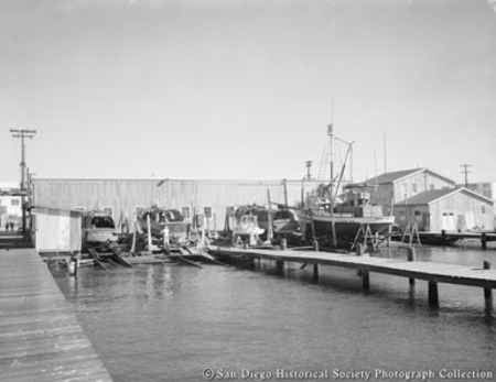 Boats in drydock at San Diego Marine Construction Company