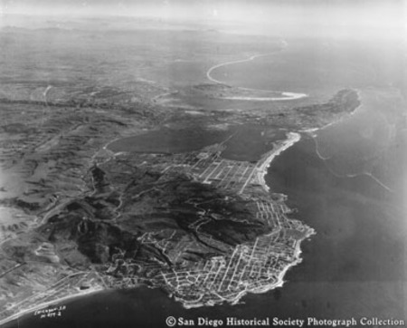 Aerial view of San Diego area coastline