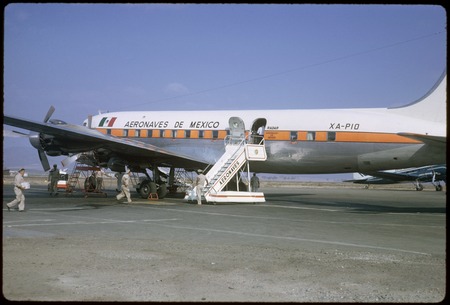 Aeronaves de México airplane at the airport at Tijuana