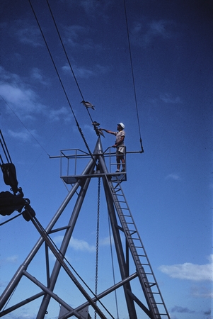 Man in the crow&#39;s nest. Capricorn Expedition, 1953
