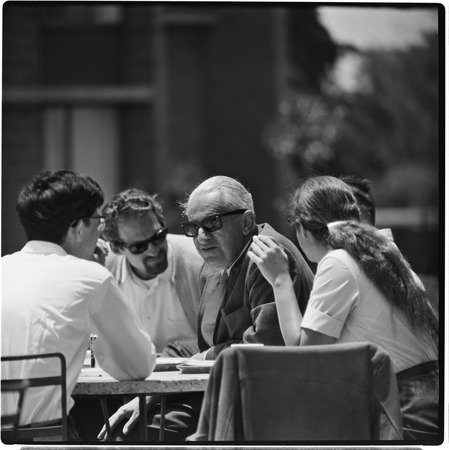 Herbert Marcuse, center with students
