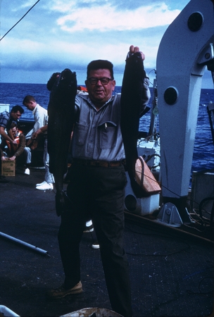 MV 67-I - Carl L. Hubbs with fish caught off Guadalupe Island