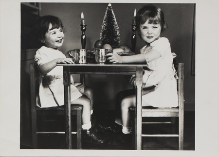 Two Young Girls at Table